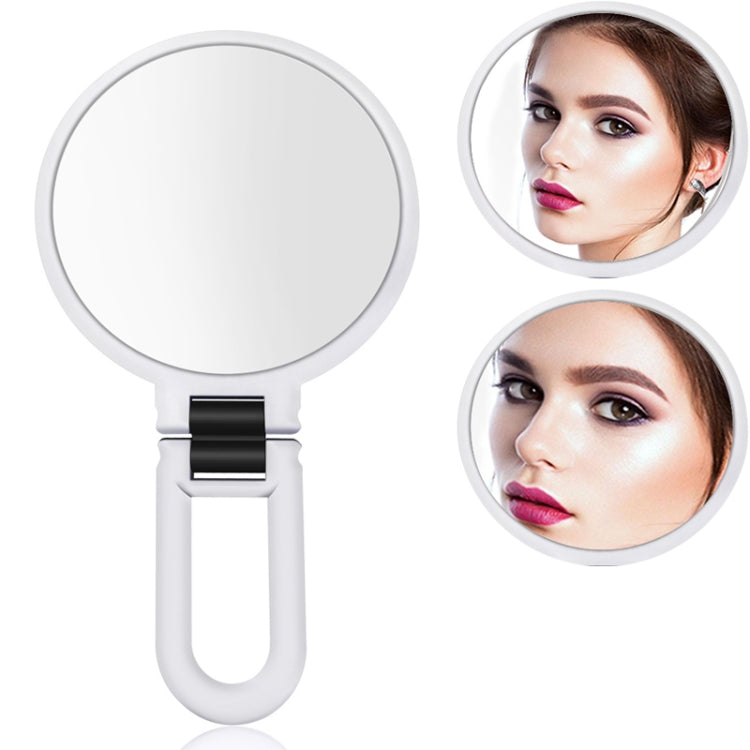 Portable Handheld Folding Adjustable Mount Magnifying Makeup Mirror, Size:5 Times