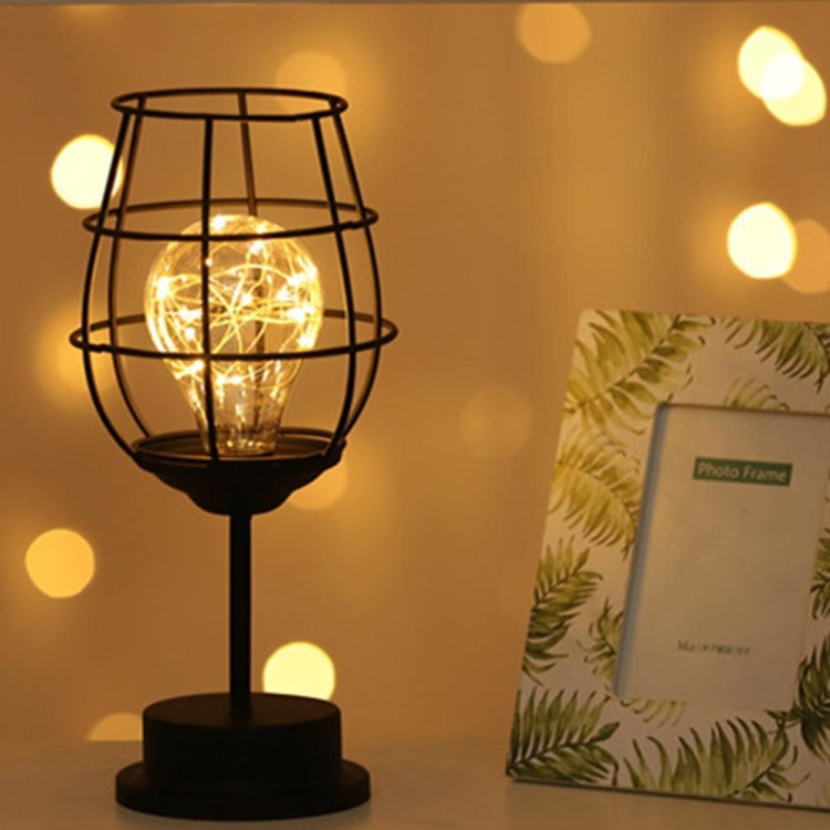 Retro Classic Iron Art LED Table Lamp Reading Lamp Night Light Bedroom Lamp Desk Lighting Home Decoration, Lampshade Style:Wake up Bottle