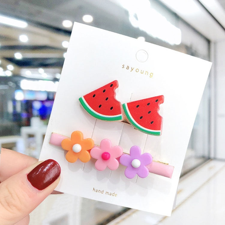 Cute Fruit Flowers Hairpins Kids Sweet Hair Accessories