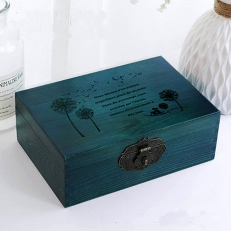 Exquisite Small Wooden Box Antique Lockable Jewelry Sundries Storage Box, Size:XL
