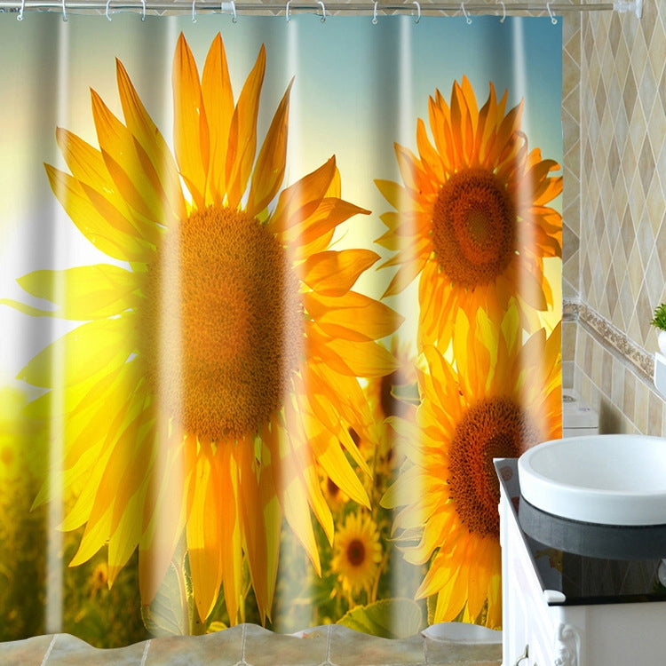 3D Digital Printing Thick Waterproof Polyester Shower Curtain, Size:180x180cm