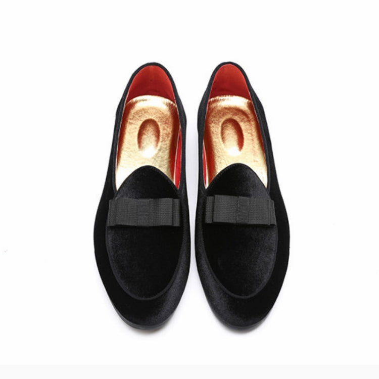 Male Peas Shoes Personalized Suede Bow Tide Shoes, Size:38