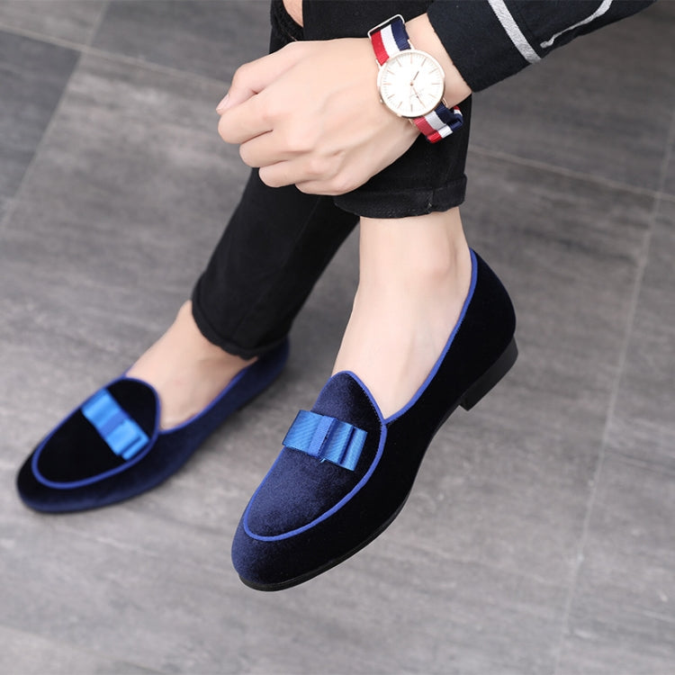 Male Peas Shoes Personalized Suede Bow Tide Shoes, Size:38