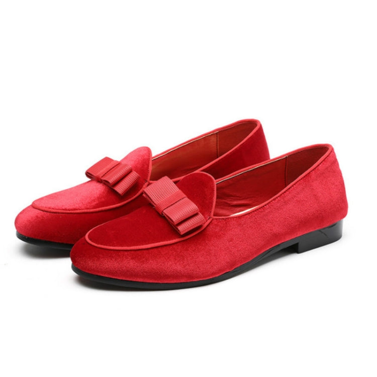 Male Peas Shoes Personalized Suede Bow Tide Shoes, Size:38