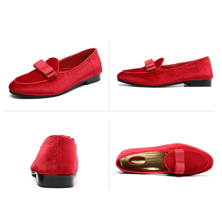 Male Peas Shoes Personalized Suede Bow Tide Shoes, Size:38