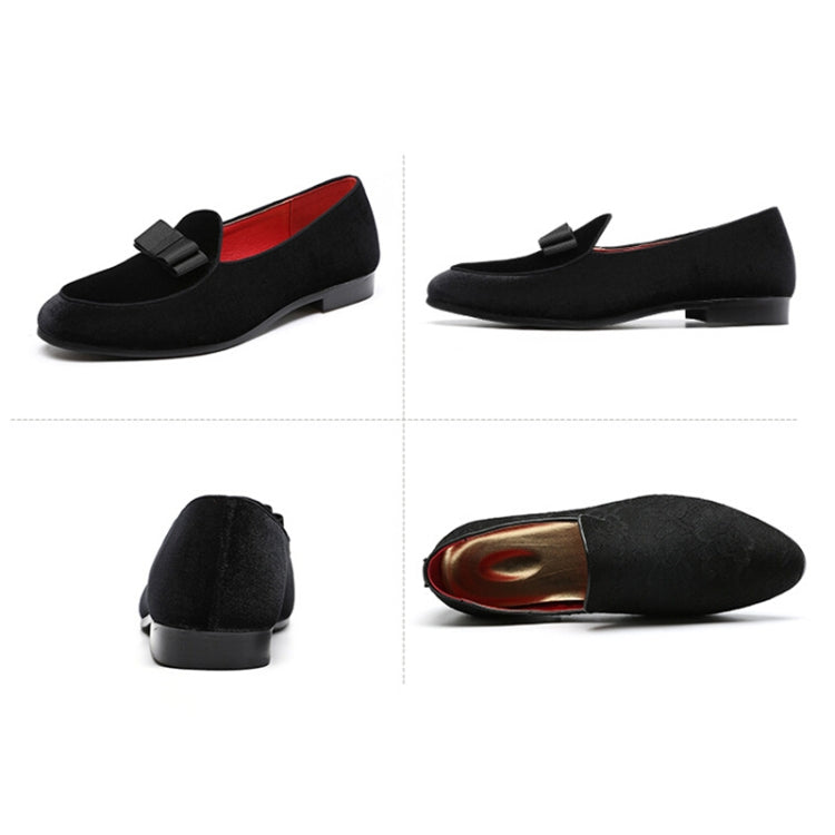 Male Peas Shoes Personalized Suede Bow Tide Shoes, Size:41