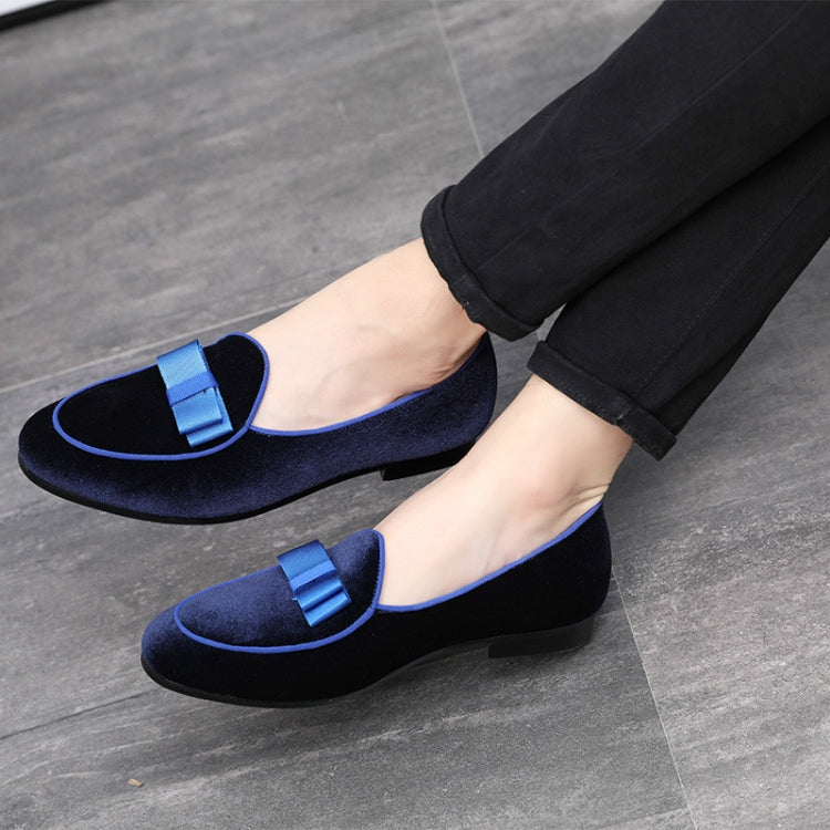 Male Peas Shoes Personalized Suede Bow Tide Shoes, Size:41