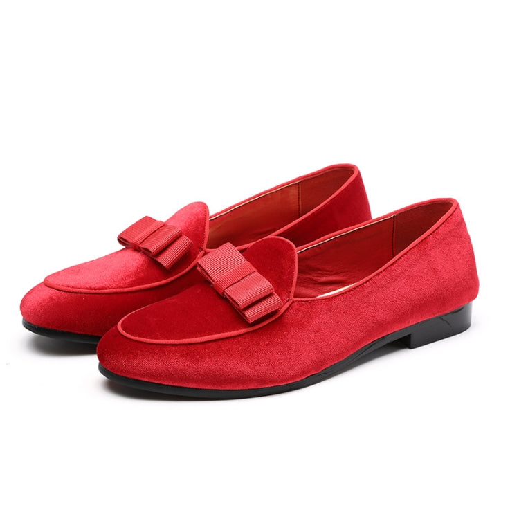 Male Peas Shoes Personalized Suede Bow Tide Shoes, Size:41