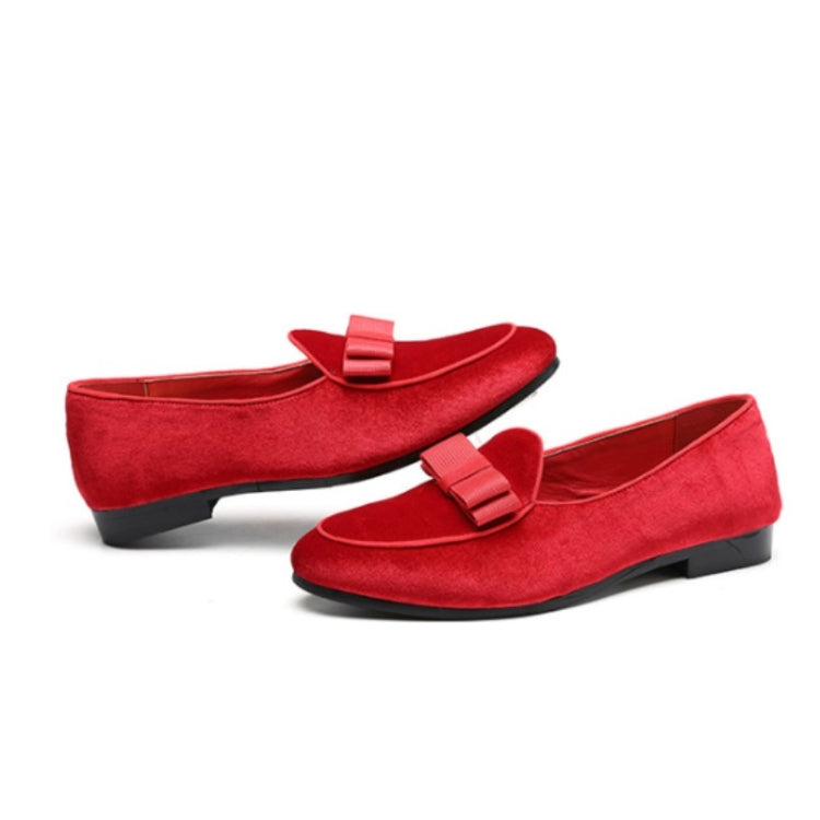 Male Peas Shoes Personalized Suede Bow Tide Shoes, Size:41