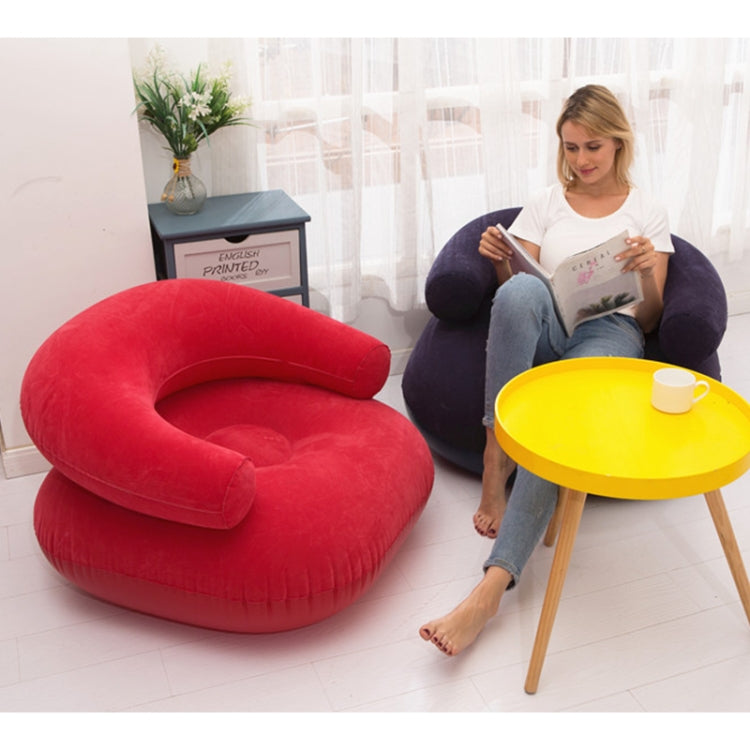 Inflatable Flocked Casual Lazy Couch Foldable Recliner U-shaped Base Sofa