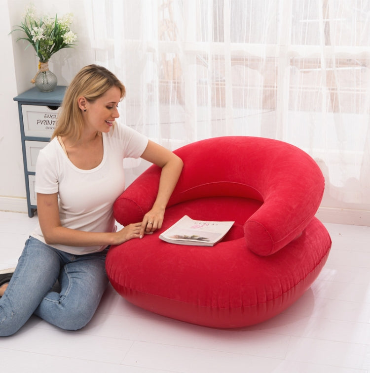 Inflatable Flocked Casual Lazy Couch Foldable Recliner U-shaped Base Sofa