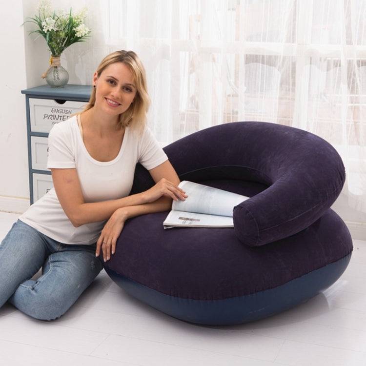 Inflatable Flocked Casual Lazy Couch Foldable Recliner U-shaped Base Sofa