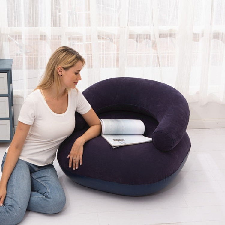 Inflatable Flocked Casual Lazy Couch Foldable Recliner U-shaped Base Sofa