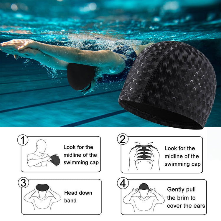 Adult Crescent PU Waterproof Comfortable Earmuff Swimming Cap