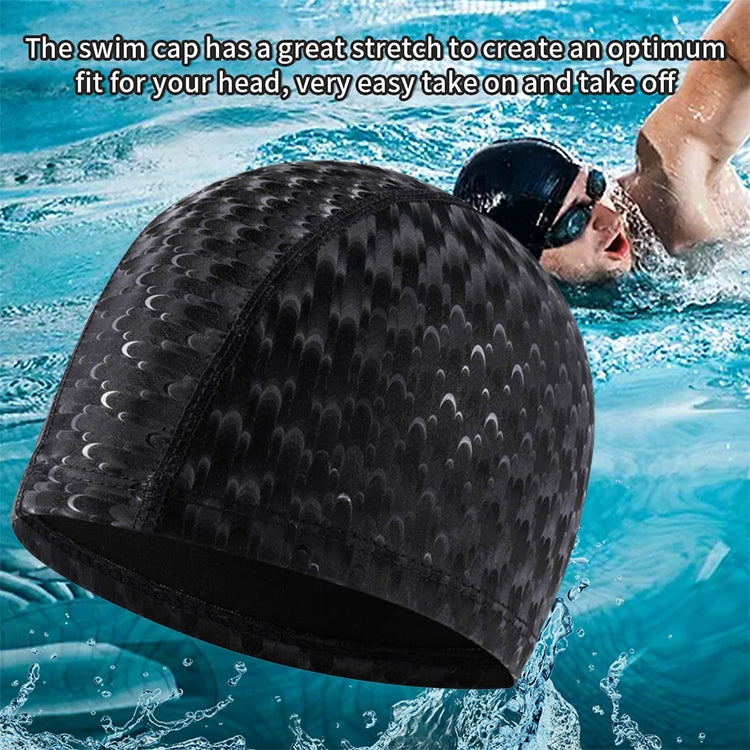Adult Crescent PU Waterproof Comfortable Earmuff Swimming Cap