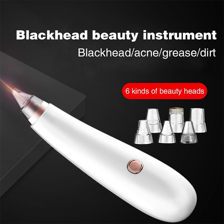 Electric Black Head Beauty Instrument Pore Cleaner Ceauty Care Tools, Specification:With 3 Tips(White)