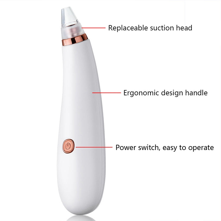 Electric Black Head Beauty Instrument Pore Cleaner Ceauty Care Tools, Specification:With 3 Tips(White)