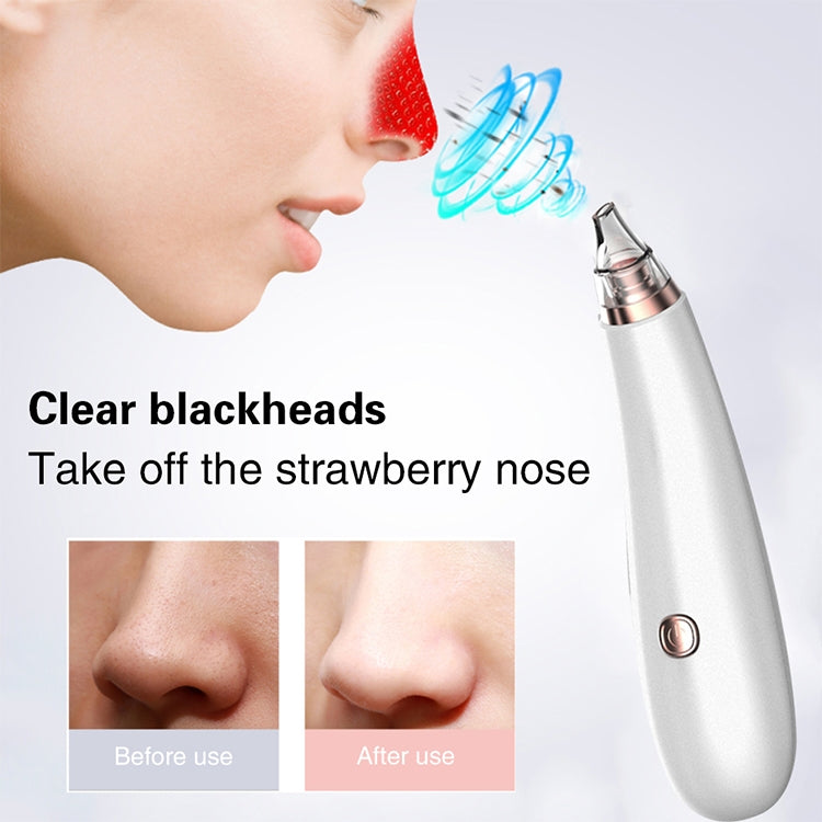 Electric Black Head Beauty Instrument Pore Cleaner Ceauty Care Tools, Specification:With 3 Tips(White)