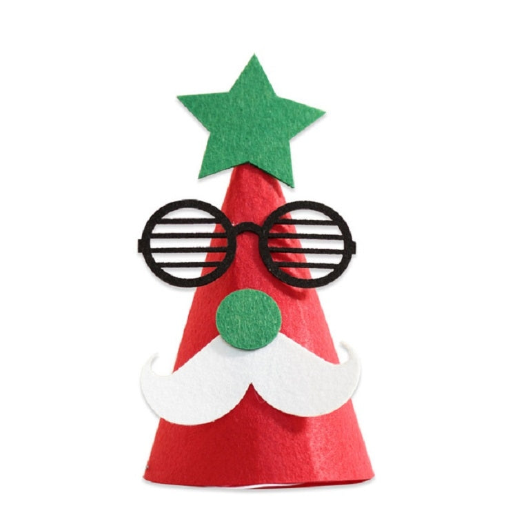 2 PCS DIY Children Handmade Christmas Gift Christmas Hat Stereo Christmas Tree Decorations Ornaments, Type:Red and White Beard