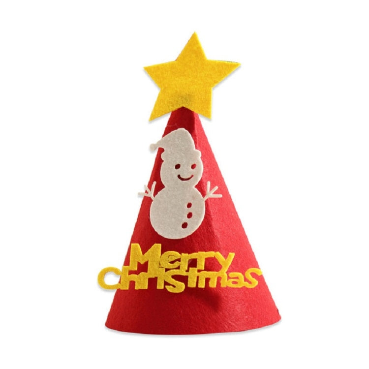 2 PCS DIY Children Handmade Christmas Gift Christmas Hat Stereo Christmas Tree Decorations Ornaments, Type:Snowman