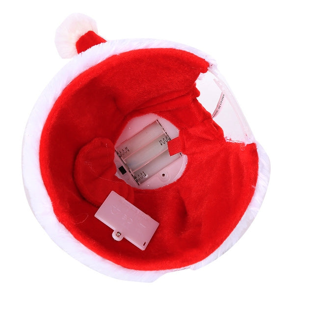 Electric Music Swing Christmas Hat Magic Plush Hat Funny Christmas Child Hat Toy