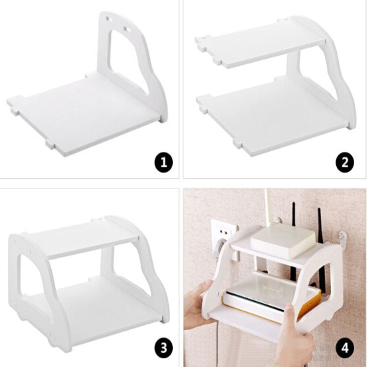Car Style Wall Shelf Free Punching TV Top Box Rack Router Storage Rack, Size:22.5x21.5x14.8cm