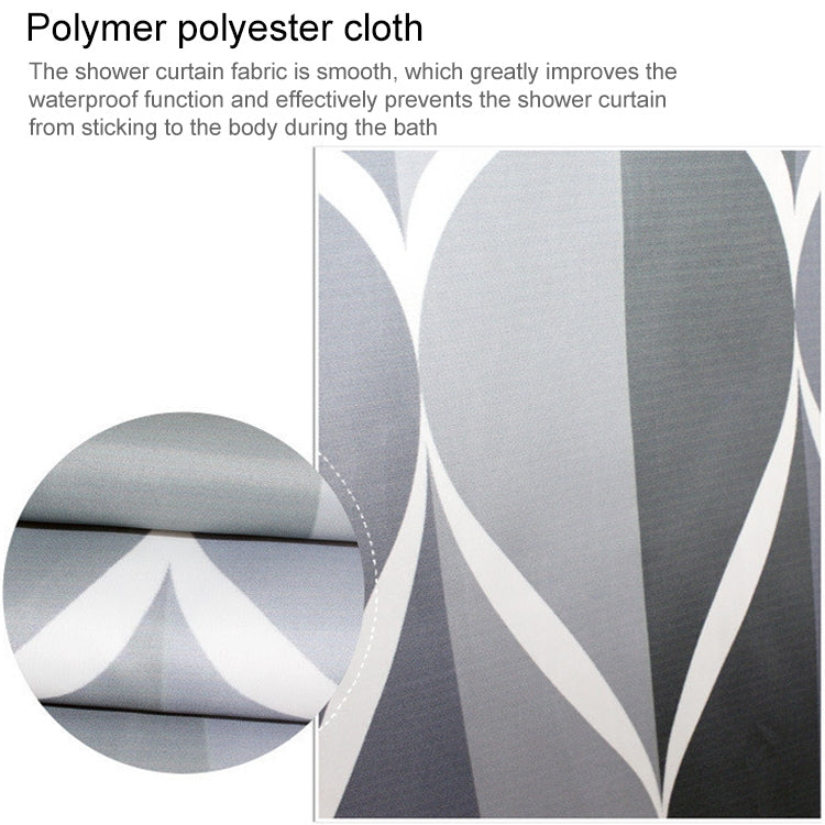 Shower Curtain Waterproof Bathroom Geometric Light Grey Bath Curtains, Size:240x200cm