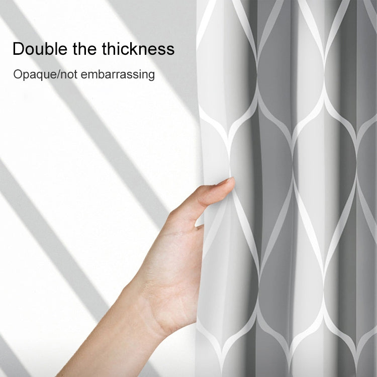 Shower Curtain Waterproof Bathroom Geometric Light Grey Bath Curtains, Size:240x200cm