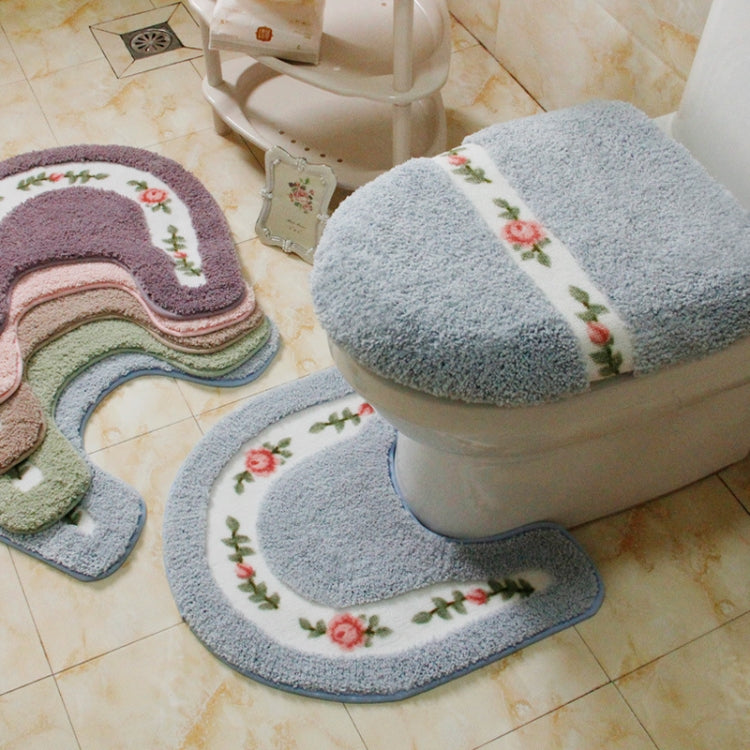 Pastoral Style Bathroom Toilet Non-Slip Mat Set