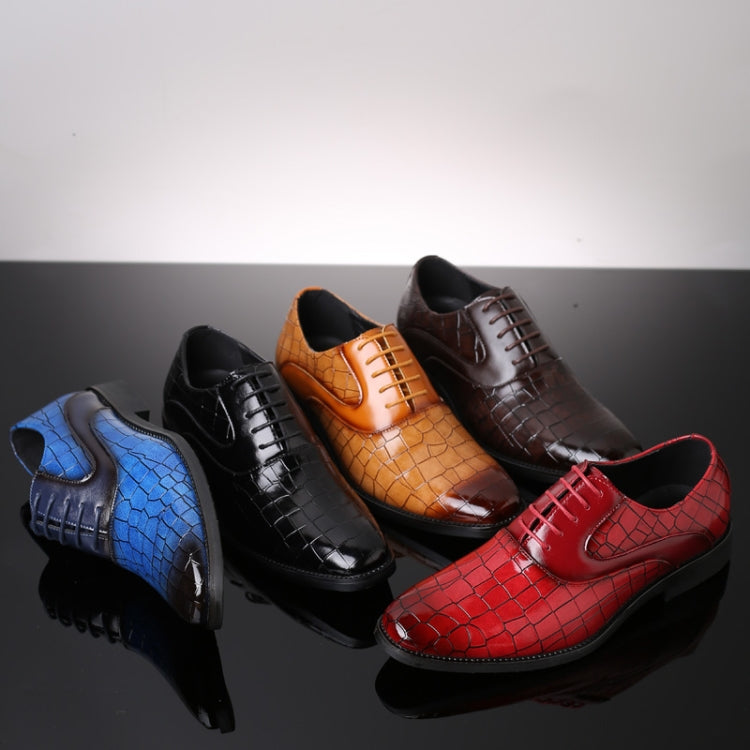 Oxford Leather Shoes Flats Casual Fashion Lace-up Men Shoes, Shoes Size:38