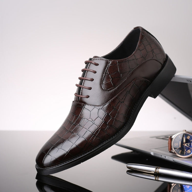 Oxford Leather Shoes Flats Casual Fashion Lace-up Men Shoes, Shoes Size:41