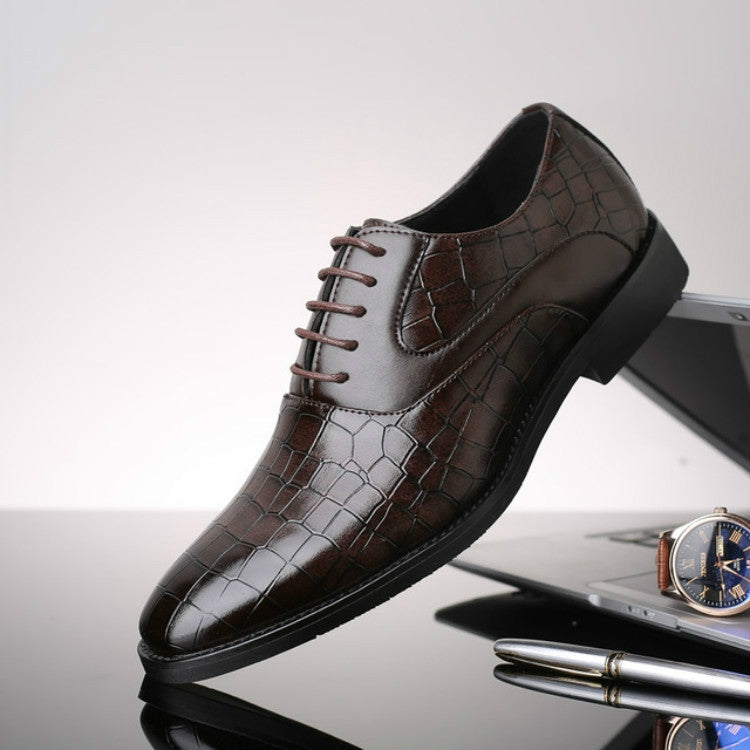 Oxford Leather Shoes Flats Casual Fashion Lace-up Men Shoes, Shoes Size:41