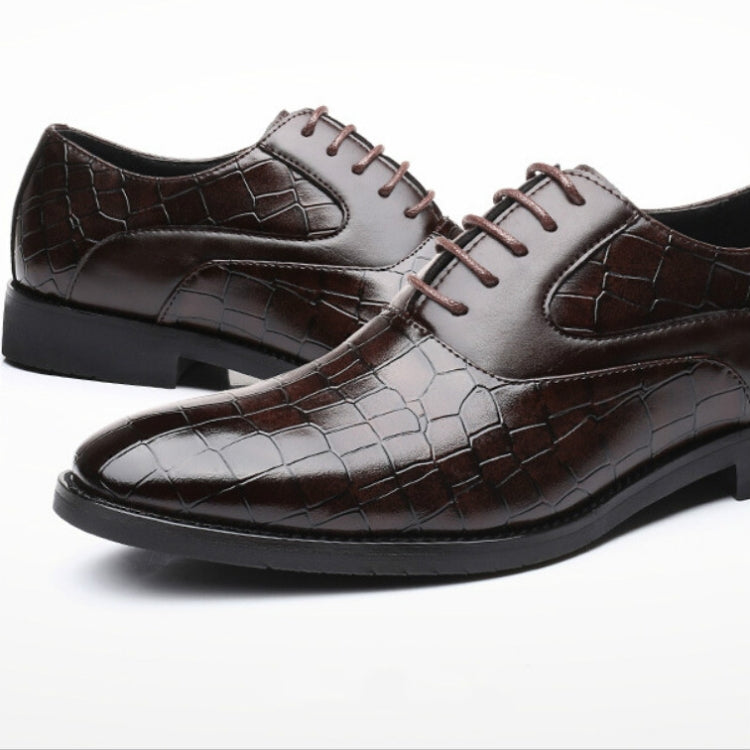 Oxford Leather Shoes Flats Casual Fashion Lace-up Men Shoes, Shoes Size:41
