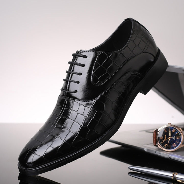 Oxford Leather Shoes Flats Casual Fashion Lace-up Men Shoes, Shoes Size:41
