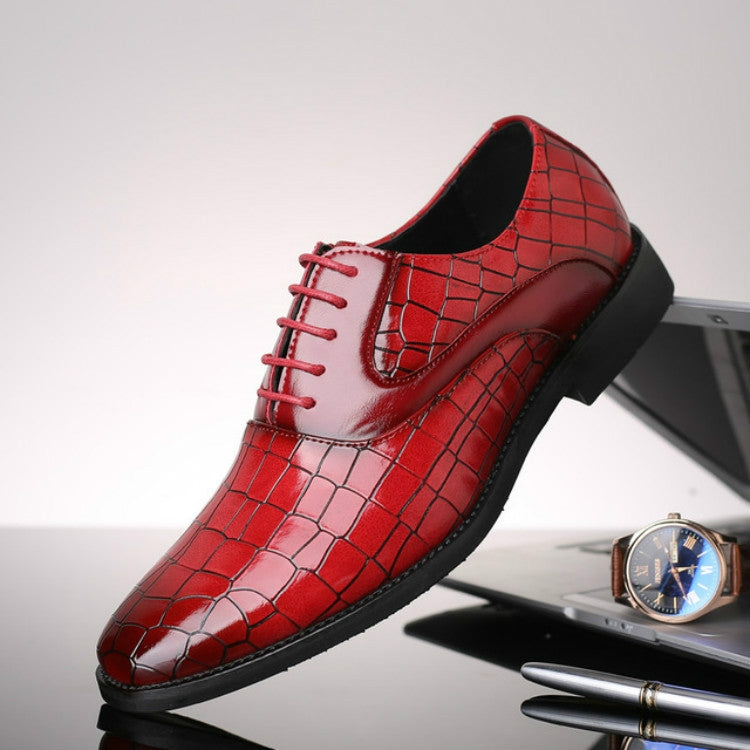 Oxford Leather Shoes Flats Casual Fashion Lace-up Men Shoes, Shoes Size:43