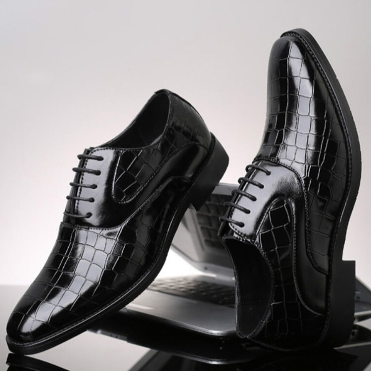 Oxford Leather Shoes Flats Casual Fashion Lace-up Men Shoes, Shoes Size:44