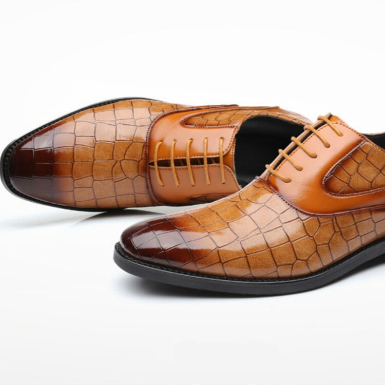 Oxford Leather Shoes Flats Casual Fashion Lace-up Men Shoes, Shoes Size:45