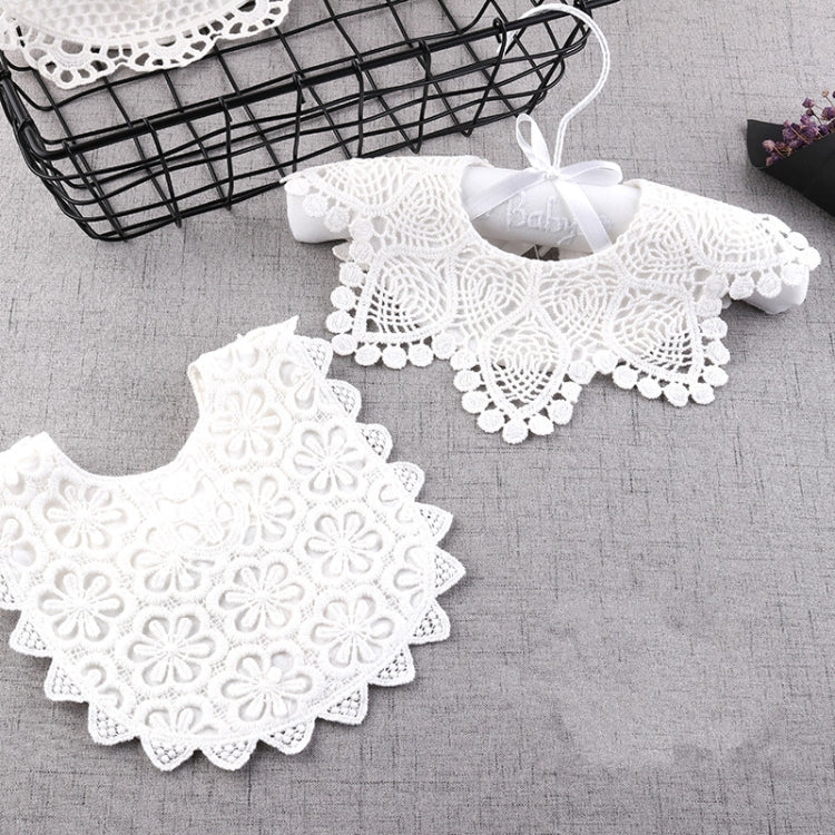 Cotton Lace Female Baby Bib Princess Bib Saliva Towel 360 Degree Rotation Child Fake Collar Decoration, Color:Pineapple Flower Light Blue