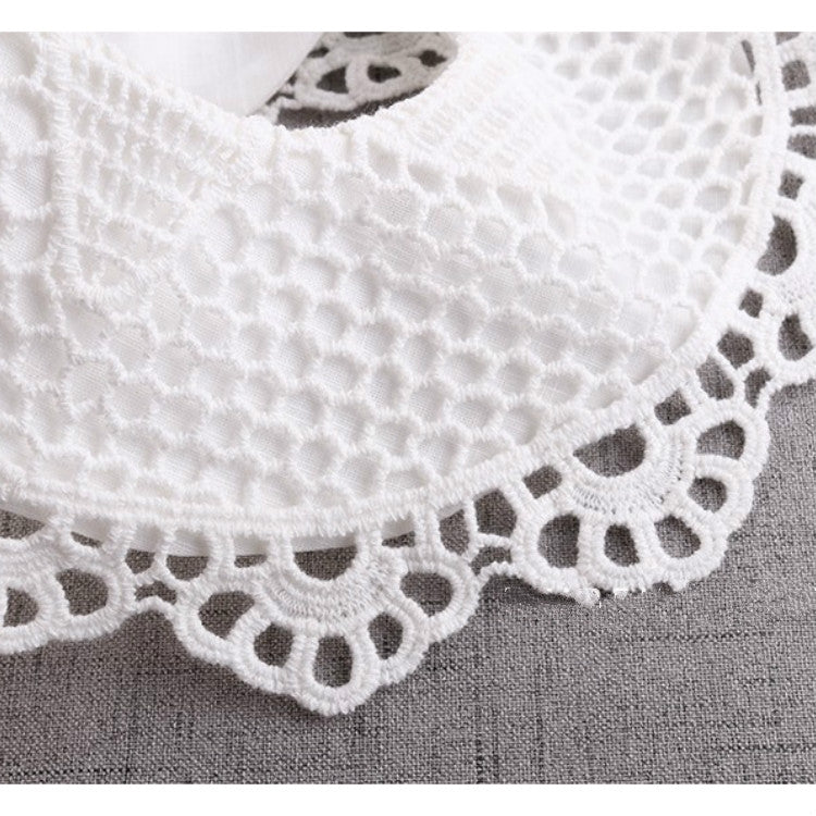 Cotton Lace Female Baby Bib Princess Bib Saliva Towel 360 Degree Rotation Child Fake Collar Decoration, Color:Sun Flower Aprico