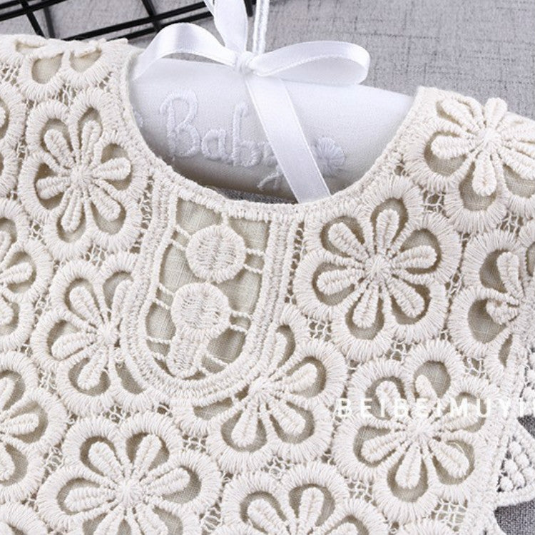 Cotton Lace Female Baby Bib Princess Bib Saliva Towel 360 Degree Rotation Child Fake Collar Decoration, Color:U-shaped White