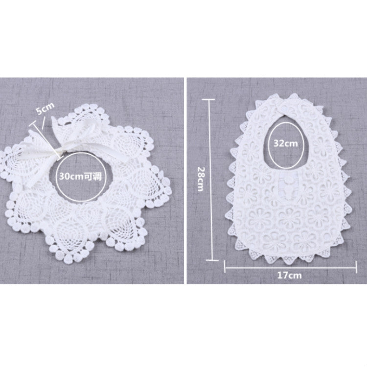 Cotton Lace Female Baby Bib Princess Bib Saliva Towel 360 Degree Rotation Child Fake Collar Decoration, Color:Jacquard Lace Light Apricot