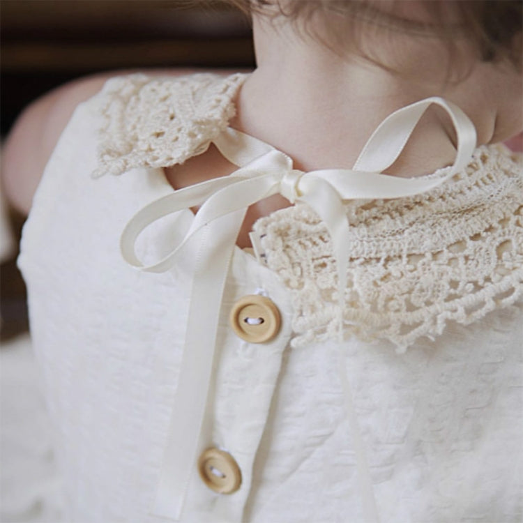 Cotton Lace Female Baby Bib Princess Bib Saliva Towel 360 Degree Rotation Child Fake Collar Decoration, Color:Wool Crochet Pink