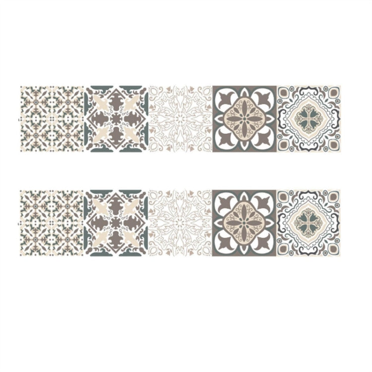 2 PCS Retro Tile Stickers Kitchen Bathroom PVC Self Adhesive Wall Stickers Living Room DIY Decor Wallpaper Waterproof Decoration, Style: Laminating, Size: 100x20cm