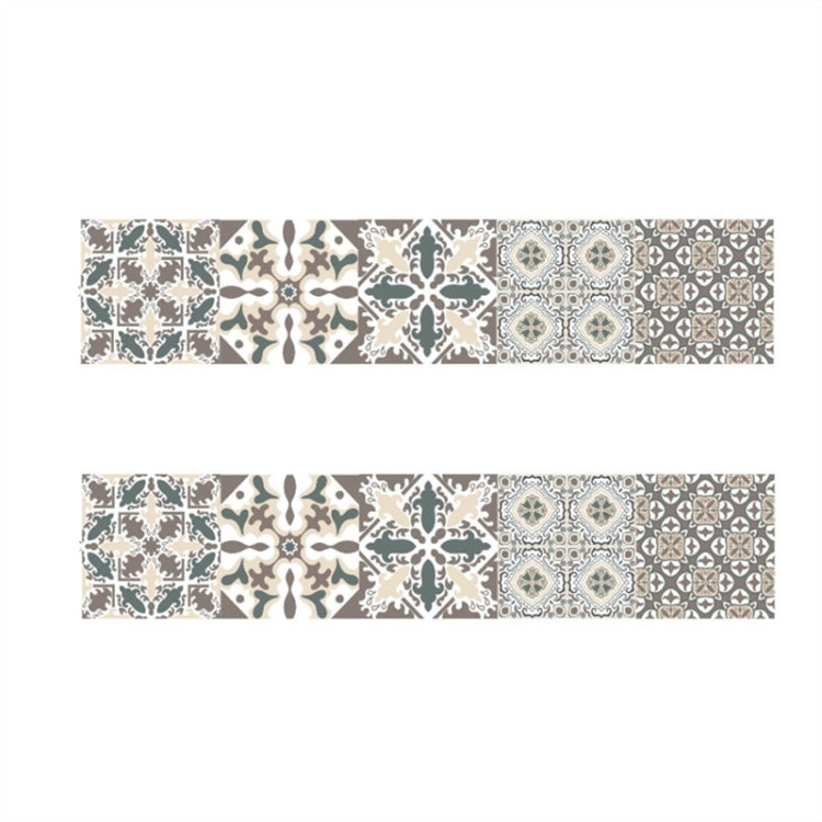 2 PCS Retro Tile Stickers Kitchen Bathroom PVC Self Adhesive Wall Stickers Living Room DIY Decor Wallpaper Waterproof Decoration, Style: Laminating, Size: 100x20cm