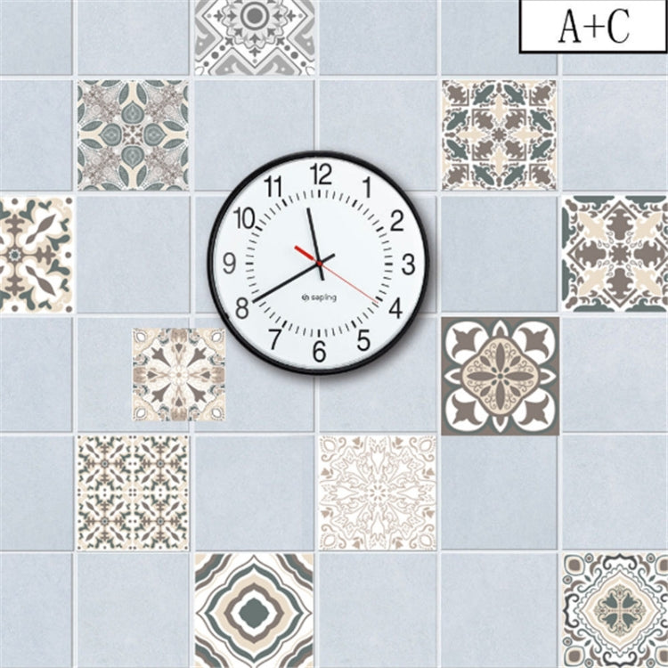 2 PCS Retro Tile Stickers Kitchen Bathroom PVC Self Adhesive Wall Stickers Living Room DIY Decor Wallpaper Waterproof Decoration, Style: Laminating, Size: 100x20cm