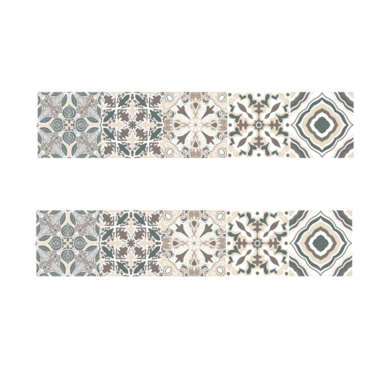 2 PCS Retro Tile Stickers Kitchen Bathroom PVC Self Adhesive Wall Stickers Living Room DIY Decor Wallpaper Waterproof Decoration, Style: Laminating