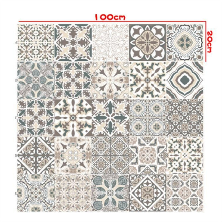 2 PCS Retro Tile Stickers Kitchen Bathroom PVC Self Adhesive Wall Stickers Living Room DIY Decor Wallpaper Waterproof Decoration, Style: Laminating