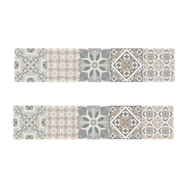 2 PCS Retro Tile Stickers Kitchen Bathroom PVC Self Adhesive Wall Stickers Living Room DIY Decor Wallpaper Waterproof Decoration, Style: Laminating
