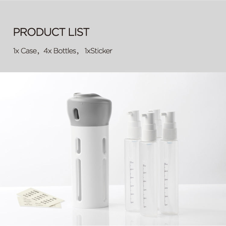 2 PCS 4 in 1 Portable Travel Bottles Set Organized Waterproof Toiletries Refillable Liquid Container