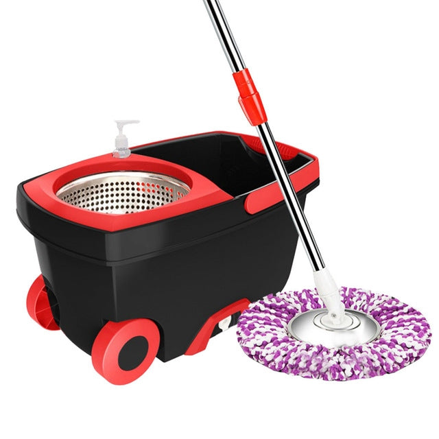 Rotating Double Drive Mop Household Hand Pressing Mop Bucket with Tow mop Head